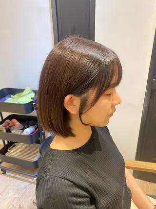 セミロング 新宿/顔周りカット +レイヤー=しずく♩のヘアスタイル