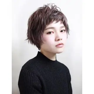 ショート カラー パーマ 牧野美波💎ショート ヘア/カット/天神のヘアスタイル