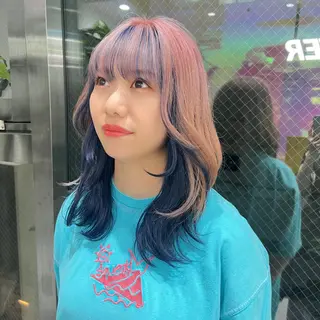ミディアム カラー パーマ ヘアアレンジ メンズ キッズ ネイル マツエク・マツパ アイブロウ KANAMI 🌏のヘアスタイル