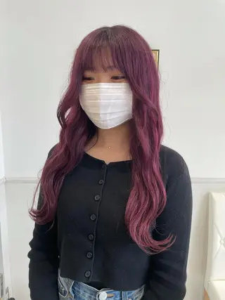 ロング 暖色🎀ゆるふわ☁️ MOERI 🍒のヘアスタイル