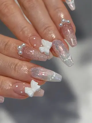 ネイル yume 大人ガーリーネイルのネイルデザイン