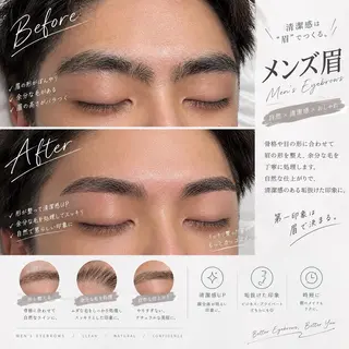 アイブロウ メンズ memoto 近鉄八尾🩵ྀི🫧のマツエク・マツパデザイン