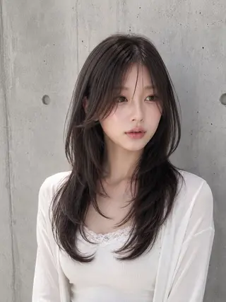 セミロング カラー ヘアアレンジ 🌫️大人韓国ヘア 🌫️naoyaのヘアスタイル