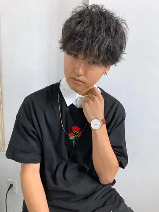 ショート カラー メンズ メンズ縮毛矯正 細谷碧海のヘアスタイル