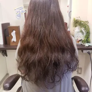 ロング パーマ カラー 麻里 杏彩のヘアスタイル