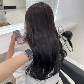 セミロング カラー ラベンダー💜グレー 🩶ミント‪🩵のヘアスタイル
