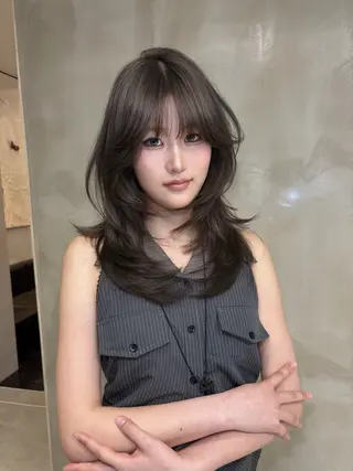 ロング カラー 韓国×ワンホン 艶カラー/ハヅキ🎀のヘアスタイル