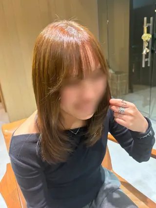 セミロング 岡大前ハッシュカット ×髪質改善/松島大己のヘアスタイル