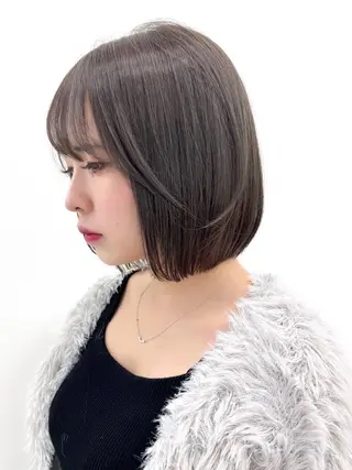 ショート カラー ヘアアレンジ 縮毛矯正🤍 盛れるボブ/ひかりのヘアスタイル