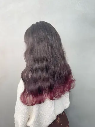 ロング カラー 色落ちまでキレイに！ ！女性サロンのヘアスタイル
