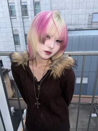 ミディアム カラー ハイトーン/名古屋 Hinakiのヘアスタイル