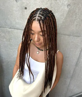 ロング ヘアアレンジ HARURU🪮✨ ブレイズ海外ヘアのヘアスタイル