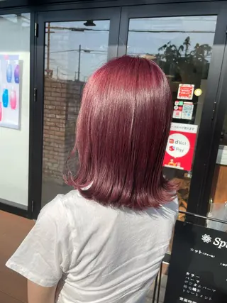 ミディアム カラー spinhair fluffyのヘアスタイル