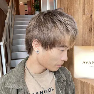 ショート カラー メンズ 【ブリーチ無しW】 【暗髪&暖色系】圭真のヘアスタイル
