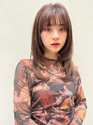 セミロング カラー ヘアアレンジ 🫧艶髪矯正 髪質改善🫧 大介のヘアスタイル