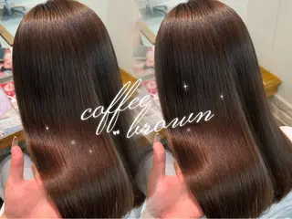セミロング カラー まい🎀ピンク💝 透明感/髪質改善のヘアスタイル
