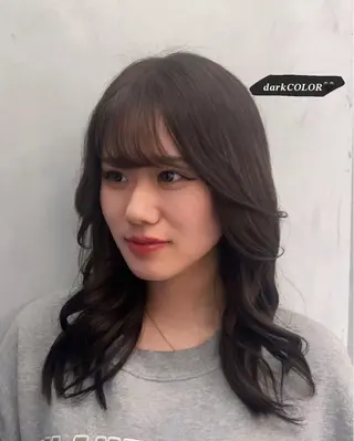 セミロング カラー 🎀リ お🎀 カット/縮毛矯正のヘアスタイル
