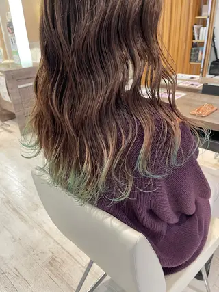 ロング カラー デザインカラー、艶髪 大塚 耕平のヘアスタイル