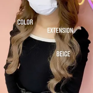 ロング カラー エクステ🩵ブリーチ 韓国ヘア🩵KAEのヘアスタイル