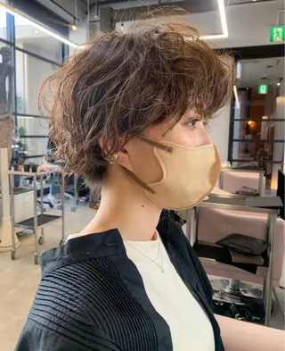 ショート パーマ 蜂須賀🐝縮毛矯正 ストレートパーマのヘアスタイル