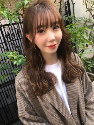 セミロング カラー パーマ 🌟イメチェン美容師 🌟清水 大輝のヘアスタイル
