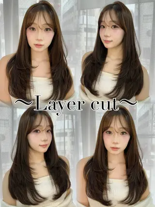 ロング カラー ヘアアレンジ 韓国風カラーカット 🤍店長　鳥越のヘアスタイル