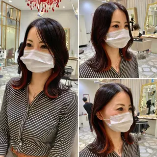 ミディアム カラー パーマ ヘアアレンジ メンズ キッズ ネイル マツエク・マツパ アイブロウ 《褒められる》 透明感カラー/小嶋のヘアスタイル