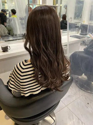 ミディアム カラー パーマ ヘアアレンジ メンズ キッズ ネイル マツエク・マツパ アイブロウ 🦋縮毛/韓国レイヤ ー/透明感カラー🦋のヘアスタイル