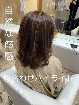 セミロング カラー 🌿レイヤー/ブリー チ/🌿JINのヘアスタイル