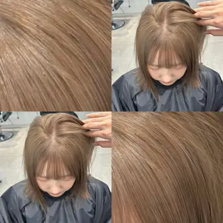 カラー saho😶️️꙳⟡ ミルクティーベージュのヘアスタイル