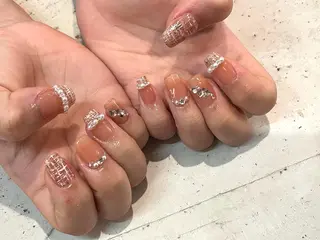 ネイル 韓国/ワンホン/長さ 出しつけ放題🎀のネイルデザイン