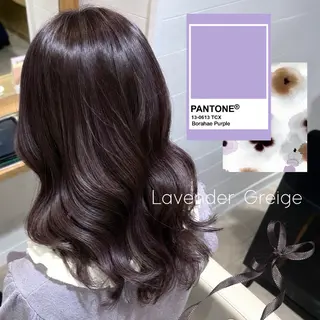セミロング カラー シャドウパーマモデル セイノチヒロのヘアスタイル
