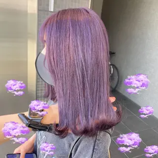 セミロング カラー 色落ちまで可愛い🧚 心斎橋hikaruのヘアスタイル