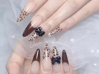 ネイル エツメ💅 長さ出し🎀デザインのネイルデザイン