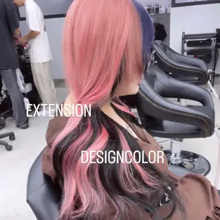 ロング カラー エクステ🩵ブリーチ 韓国ヘア🩵KAEのヘアスタイル