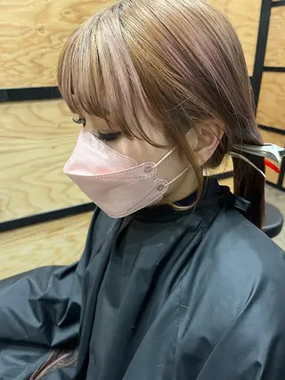 セミロング カラー パーマ ヘアアレンジ メンズ キッズ ネイル マツエク・マツパ アイブロウ 久木原 ゆりのヘアスタイル