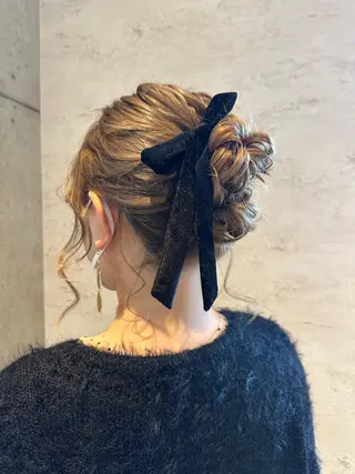 セミロング ヘアアレンジ はやしほのか| マンツーマン美容師のヘアスタイル