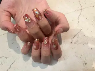 ネイル 韓国/ワンホン/長さ 出しつけ放題🎀のネイルデザイン