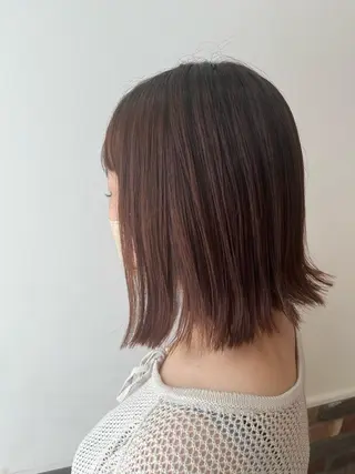 ミディアム ボブ🍊暖色カラー 浅草【Bob美容師】のヘアスタイル