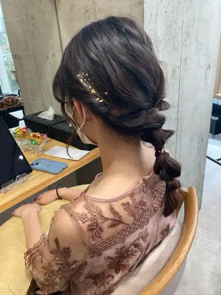 ミディアム ✨色持ちの良い艶 カラー✨蟹江真世のヘアスタイル