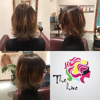 ミディアム カラー Hair salon The  hiveのヘアスタイル