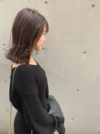セミロング カラー 酸性縮毛矯正🧴韓国 レイヤー/髪質改善のヘアスタイル