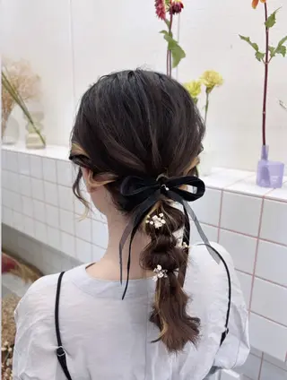 ヘアアレンジ ゆうひ🎀艶カラー/ ヘアメ/チョコカラーのヘアスタイル