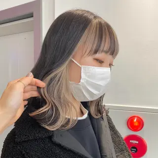 セミロング カラー 🎀モテ暖色× エクステ🎀あかりのヘアスタイル
