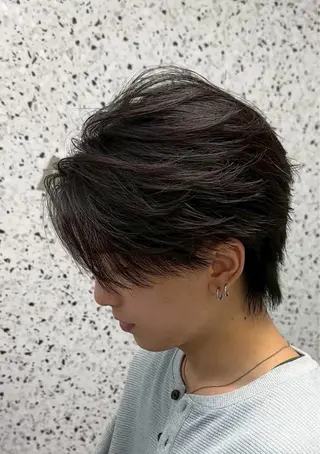 ショート カラー パーマ メンズ特化/ツイスパ /波巻き/松本真生のヘアスタイル