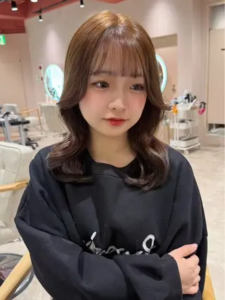 セミロング ヘアアレンジ リピート率No1透明 感カラー/HANAのヘアスタイル