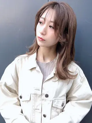 セミロング カラー パーマ ヘアアレンジ 髪質改善透明感カラー /SHOGO☀️のヘアスタイル