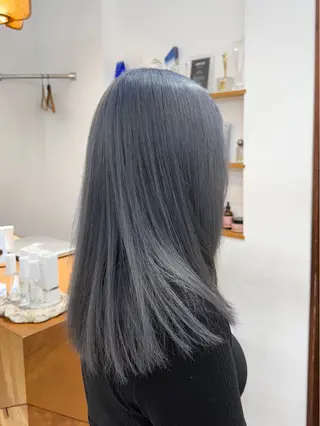 ミディアム カラー 髪質改善ストレート ケアブリーチ/ミオのヘアスタイル