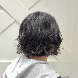 ミディアム パーマ 横浜パーマ🌐ボブ✨ 暖色カラーもえかのヘアスタイル