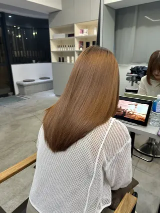 ロング 絶対綺麗な暖色カラー 🎯あります✨増渕✨のヘアスタイル